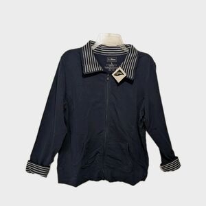 NWT LL Bean Full Zip Sweatshirt L Mature Classic Preppy #8700